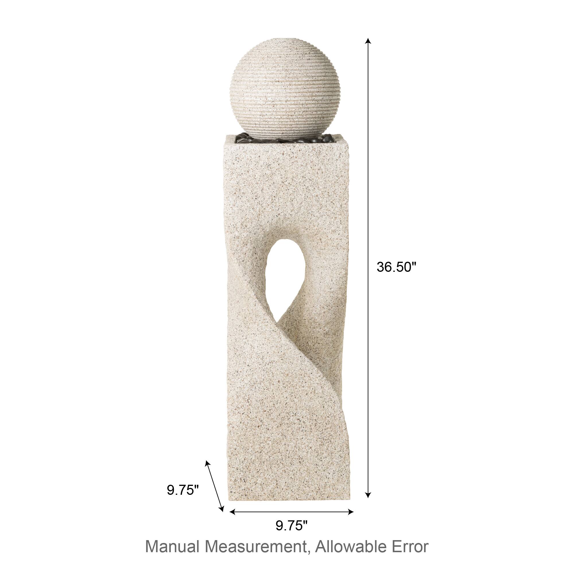 Glitzhome® 36.5" LED Modern Faux Terrazzo Geometric Outdoor Fountain